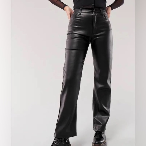 Hollister-ultra high-rise faux leather pants - Picture 1 of 7